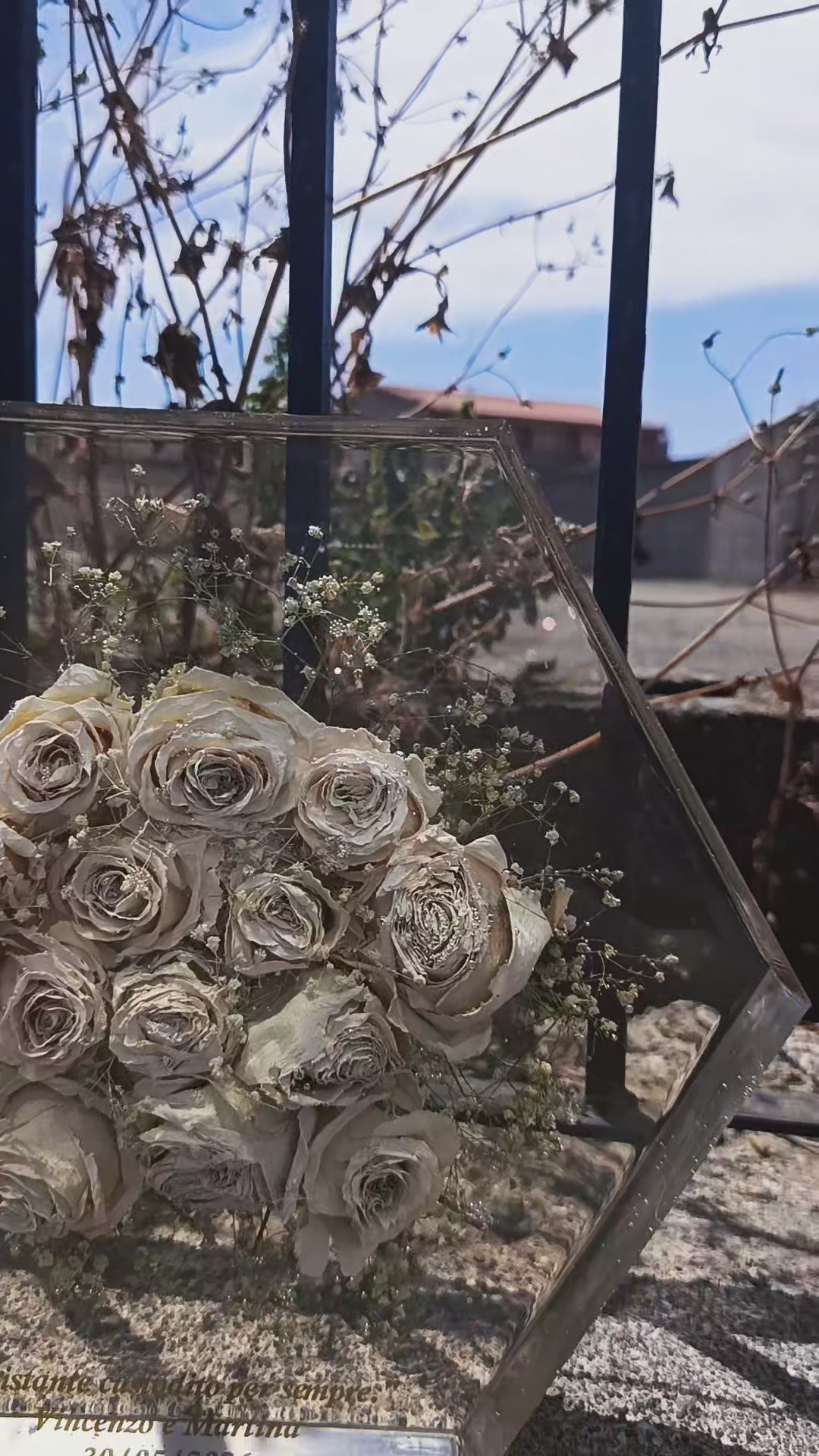 Bouquet inglobato in resina grande