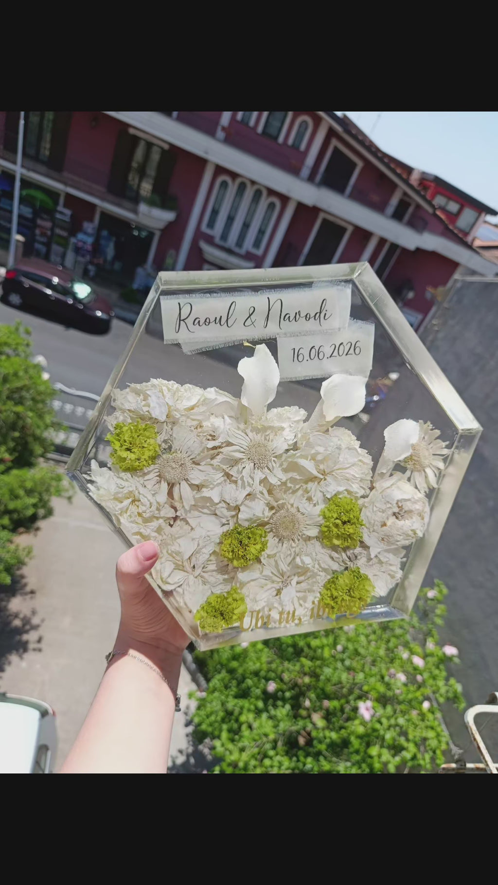 Bouquet inglobato in resina grande