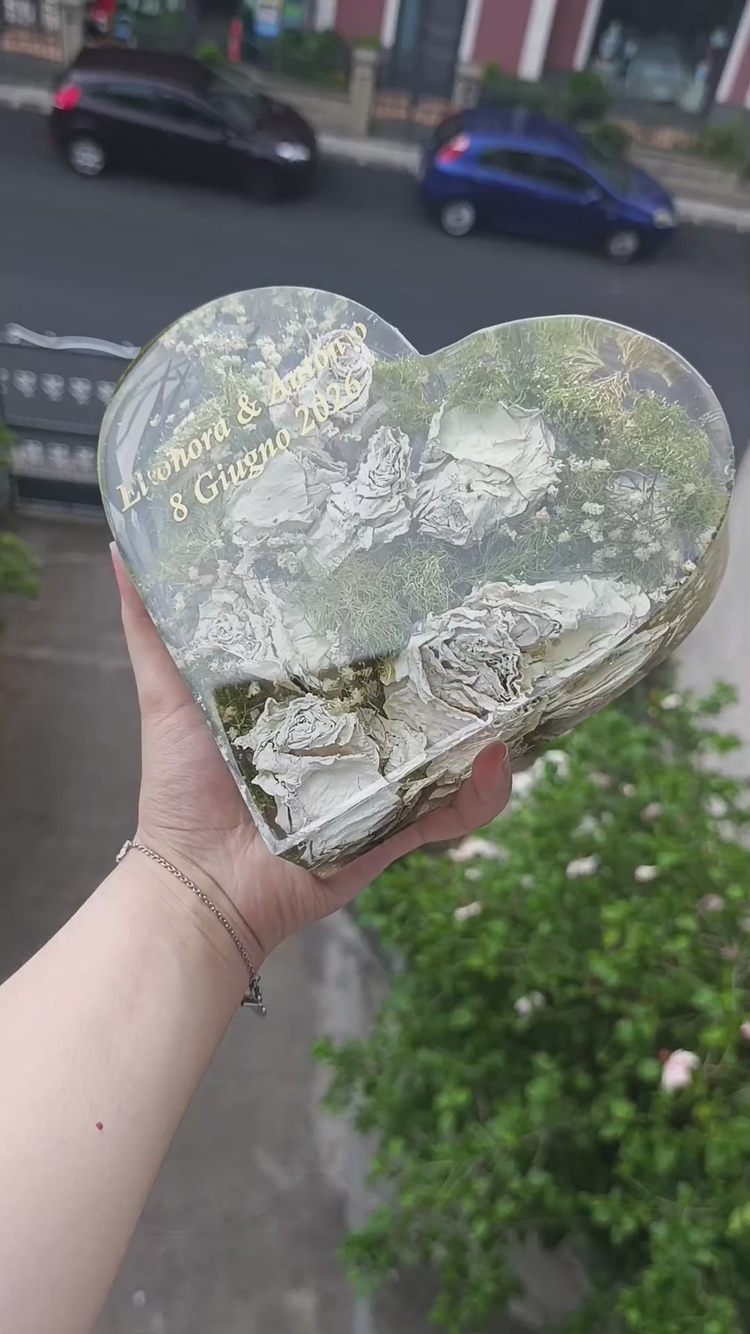 Cuore grande in resina