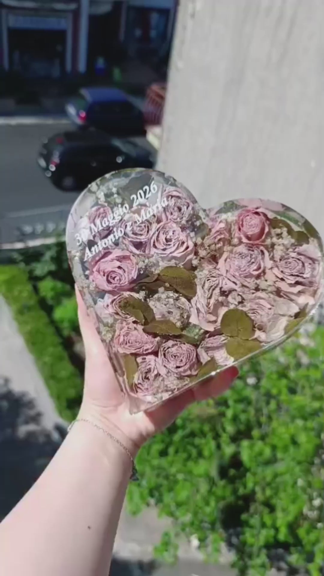 Cuore grande in resina
