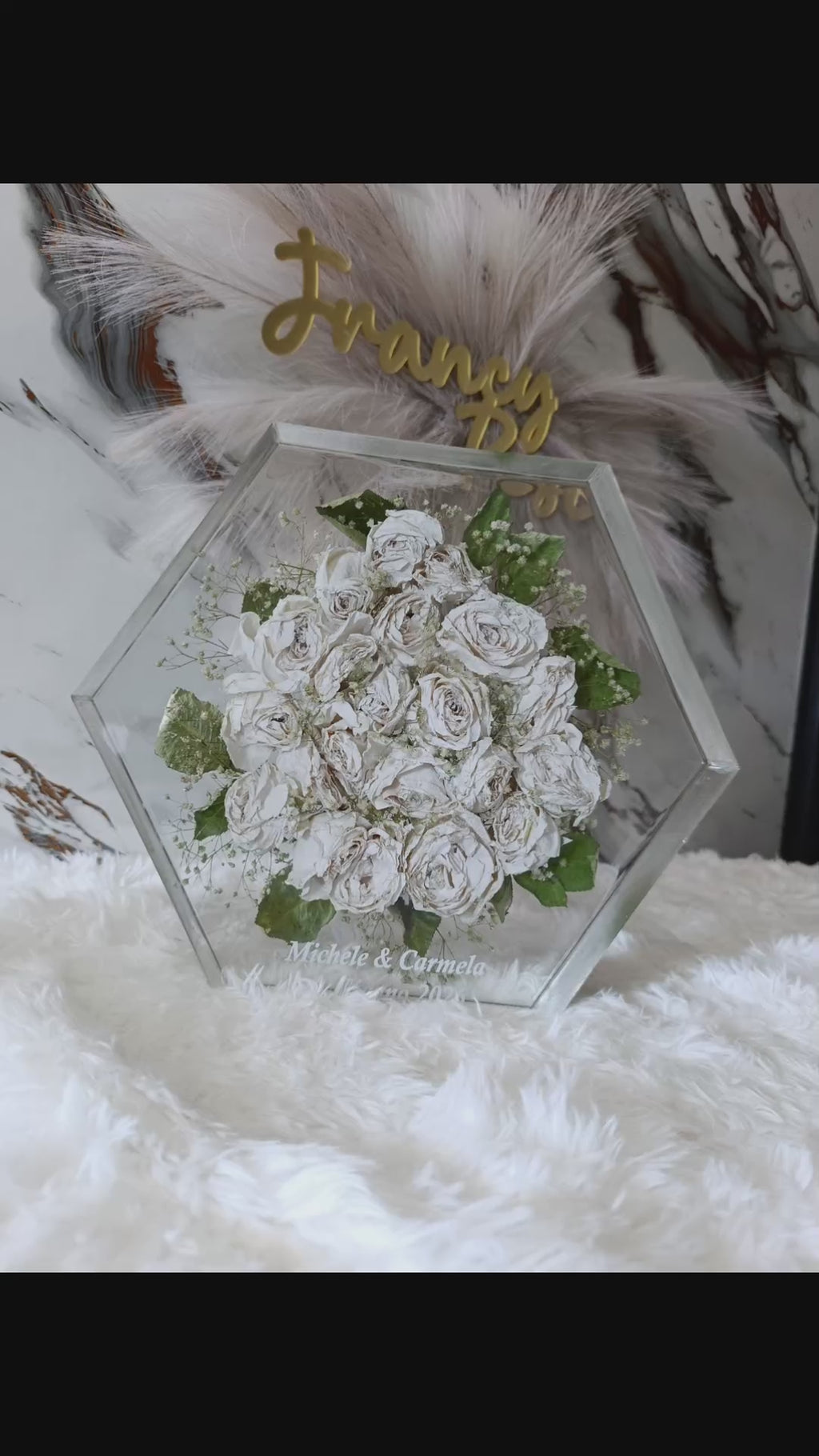 Bouquet inglobato in resina grande