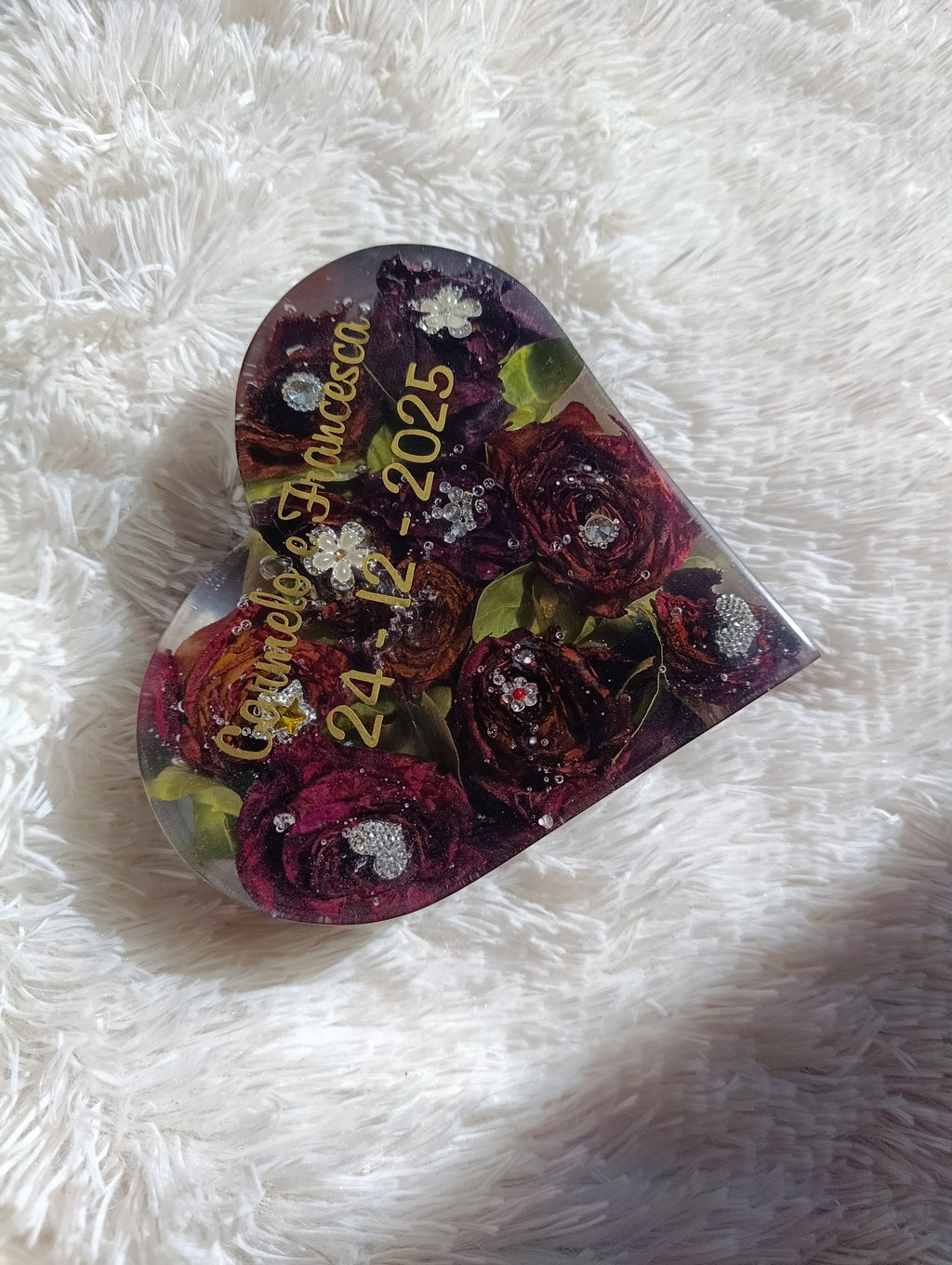 Cuore grande in resina